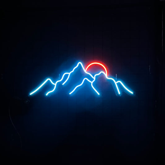 Mountain Sunset Neon Sign