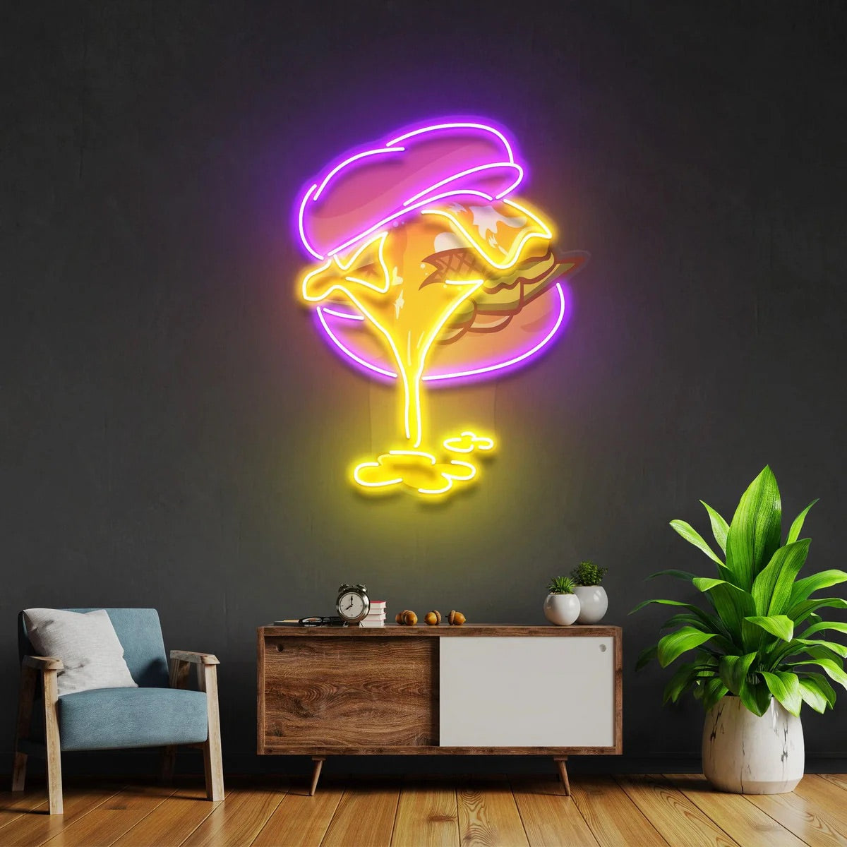 Cheese Hamburger Pop Art