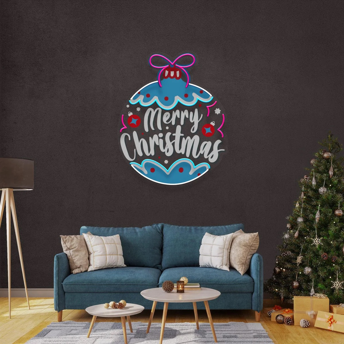 Christmas Bauble Art neon Sign