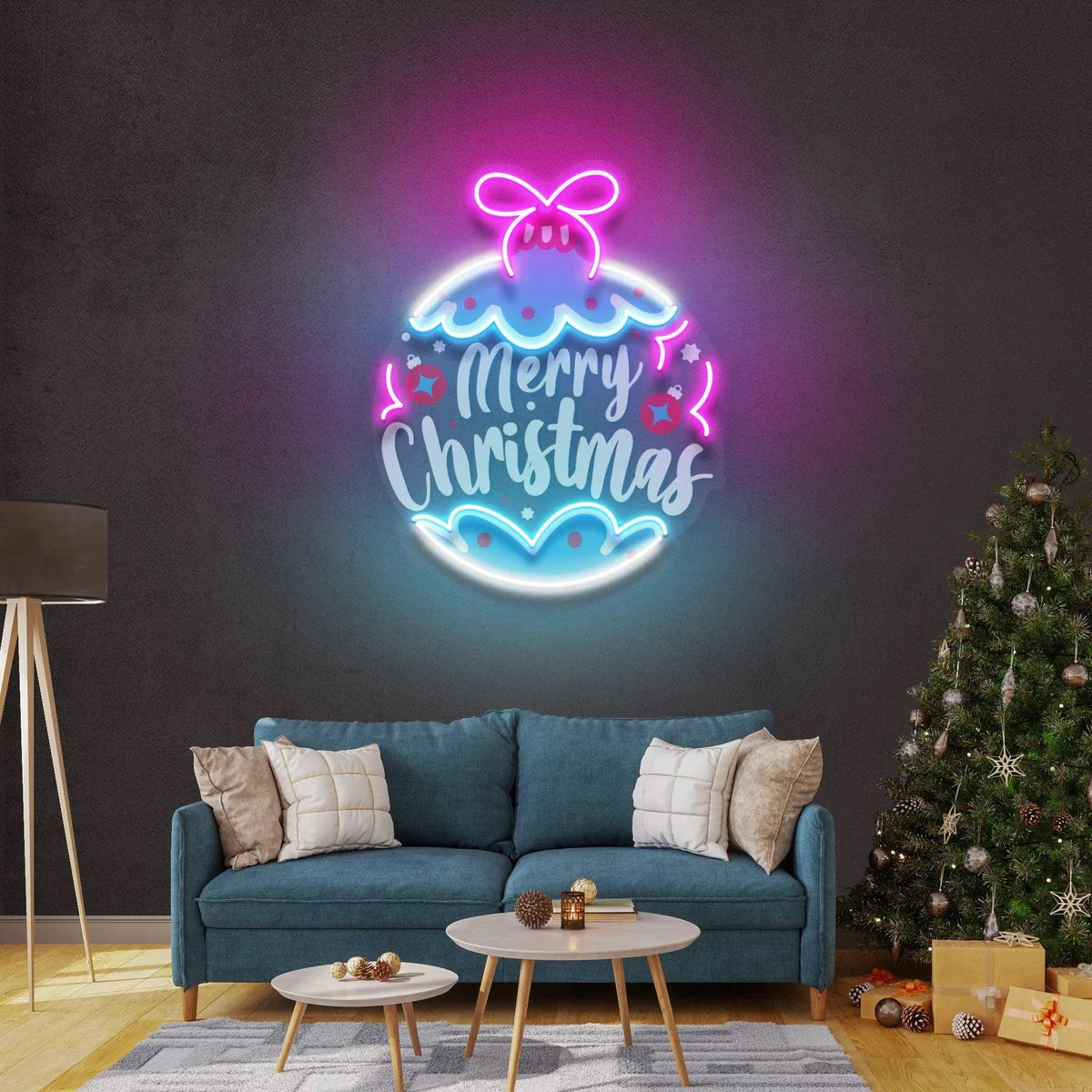 Christmas Bauble Art neon Sign