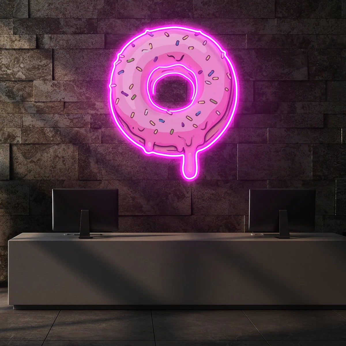 Pink Sprinkle Donut LED Neon Acrylic Artwork