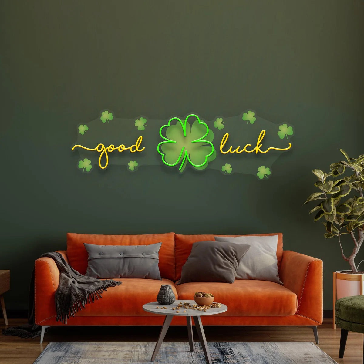 Good Luck Neon Acrylic Artwork