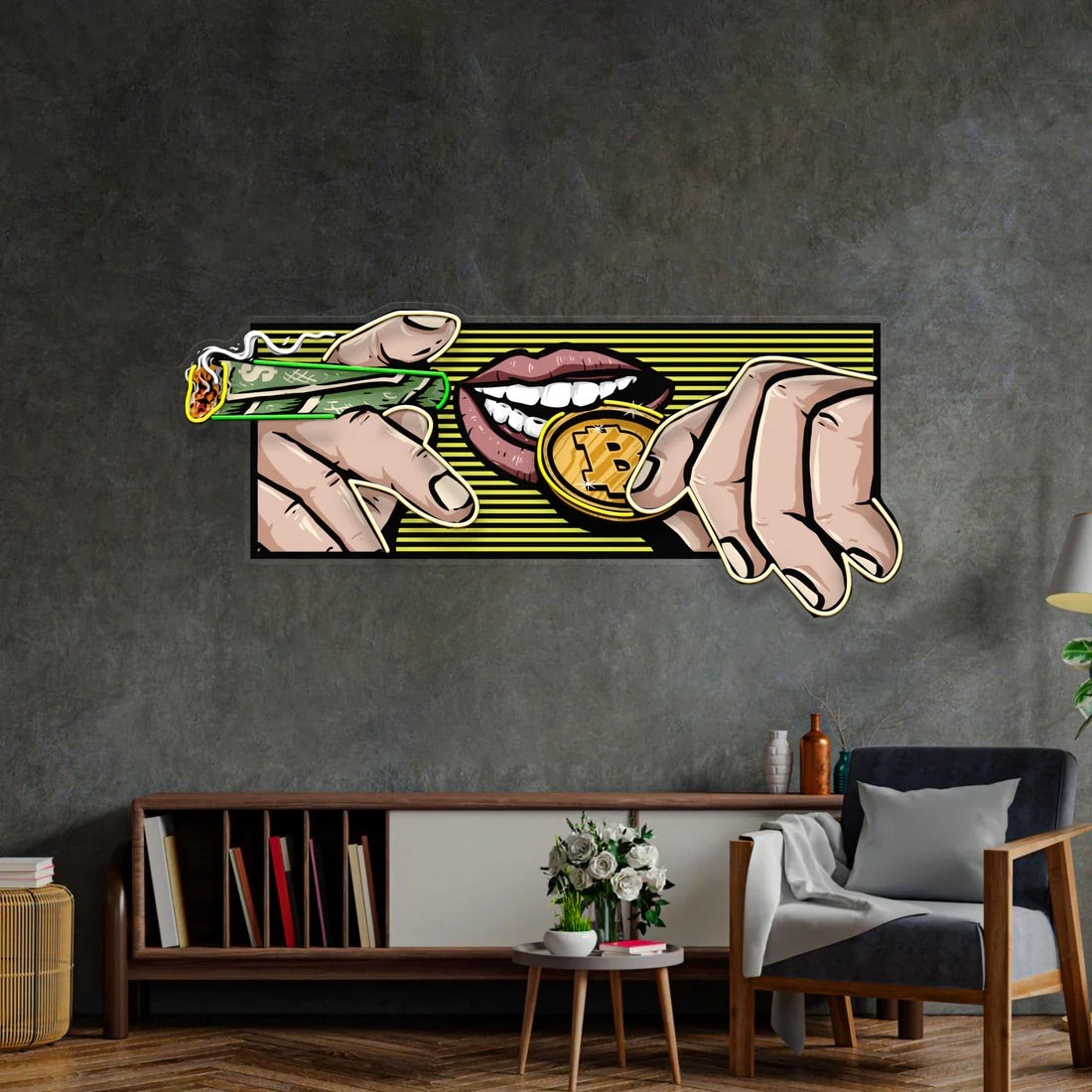 Bitcoin Led Sign Pop Art