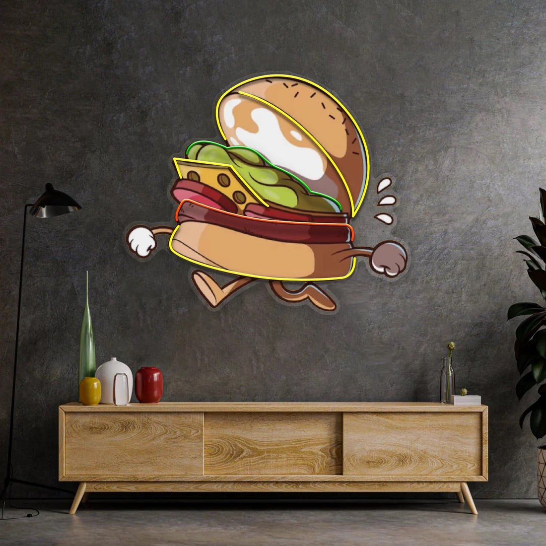 Burger Running Pop Art
