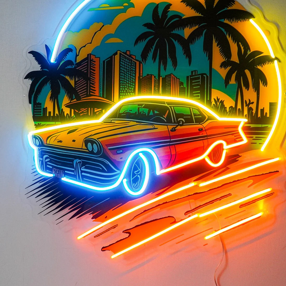 Car The Sunset Pop Art