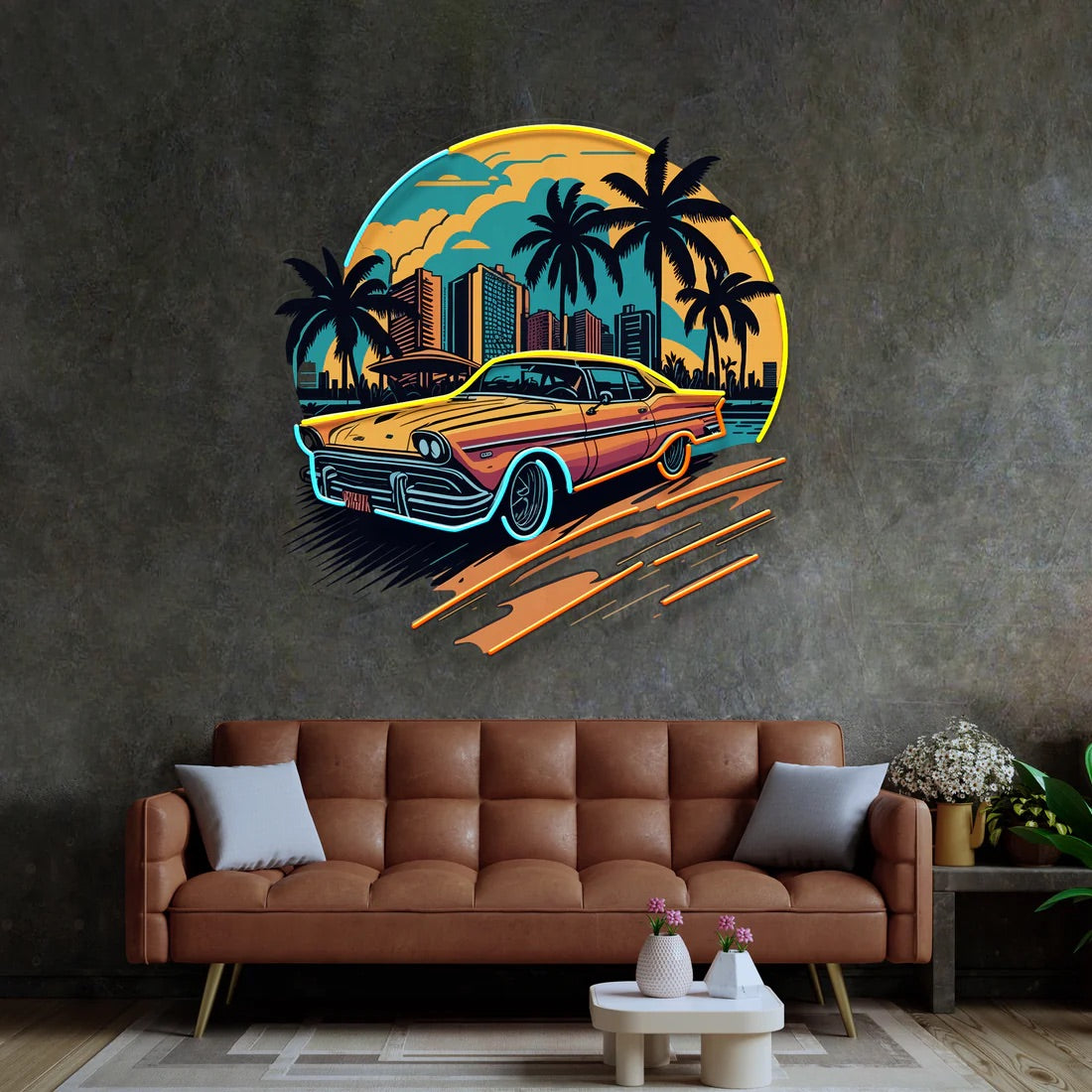 Car The Sunset Pop Art