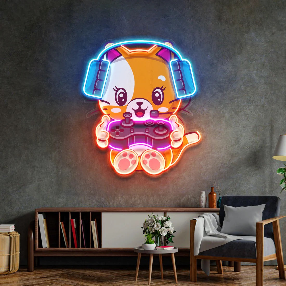 Cute Cat Gamer Pop Art