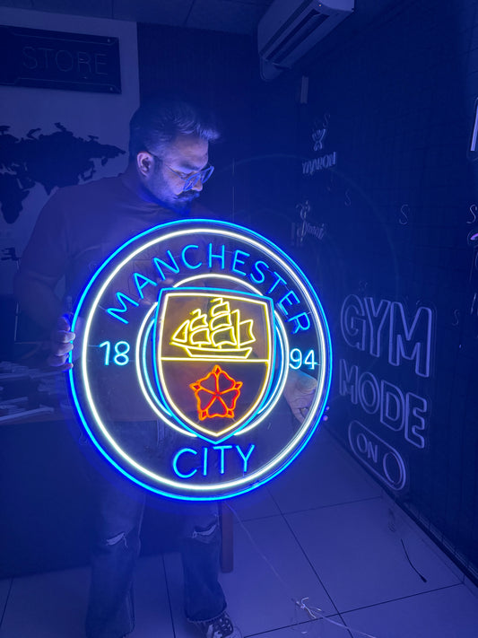 Manchester Logo Neon Sign
