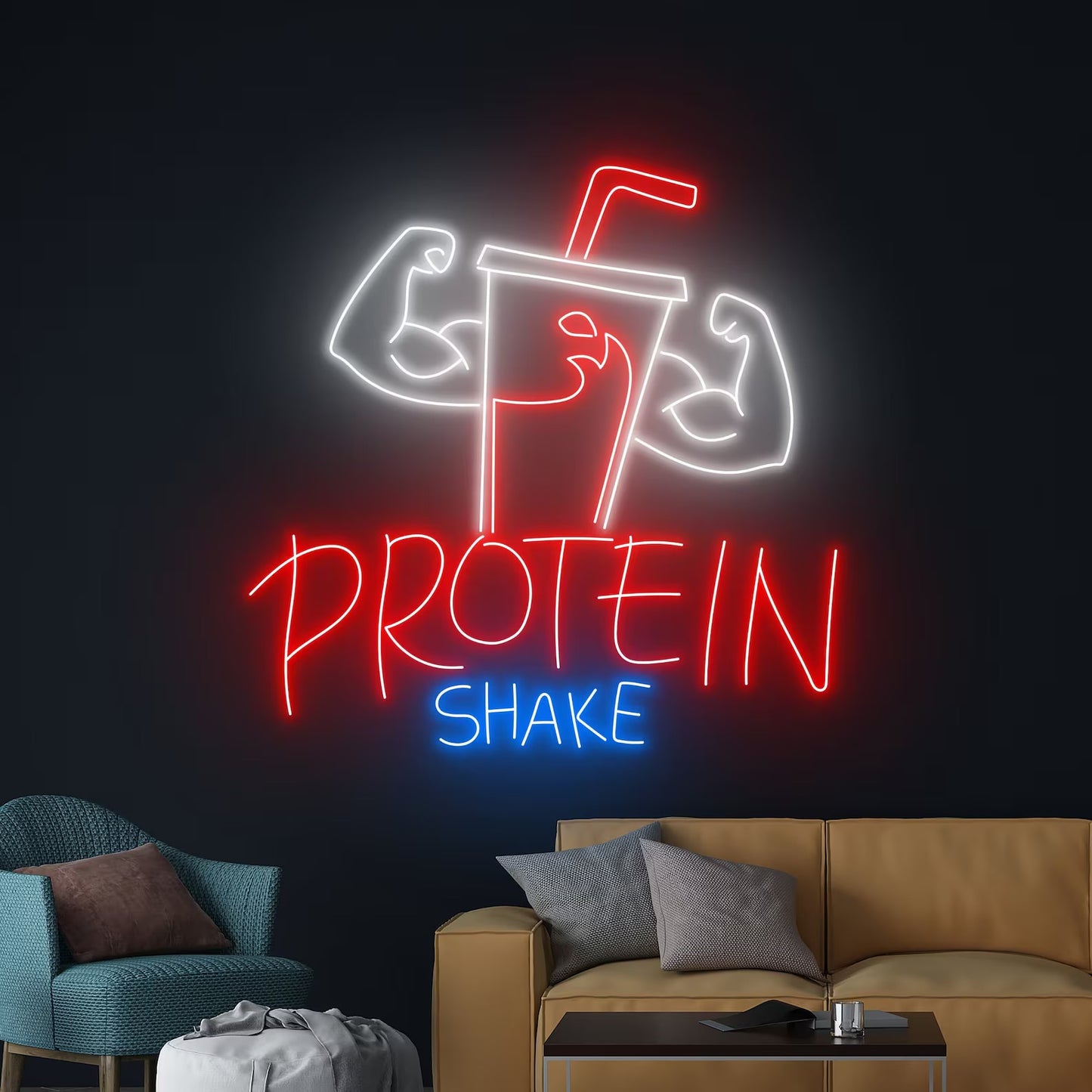 Protein Shake Neon Sign