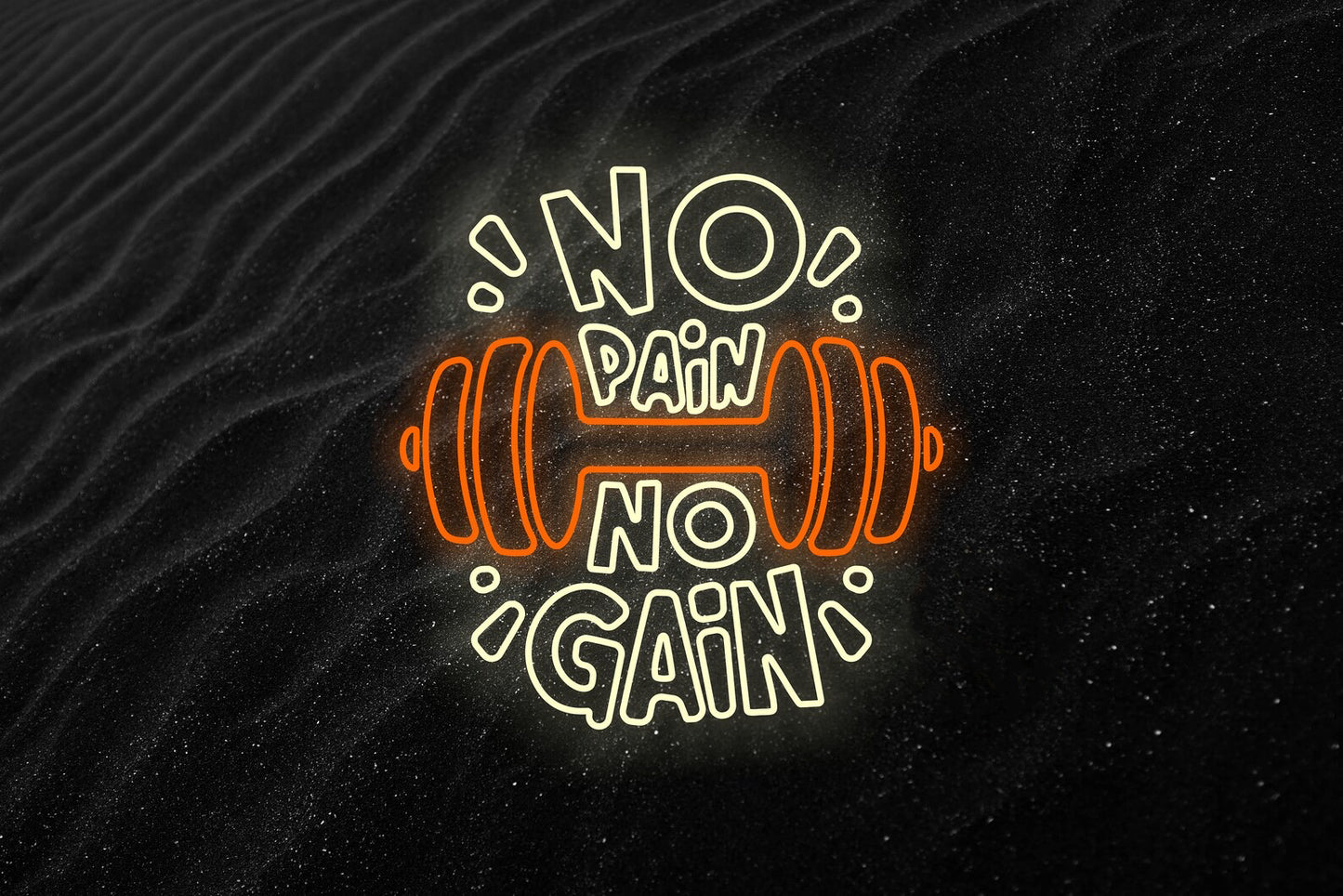 No Pain No gain with Dumbell neon Sign