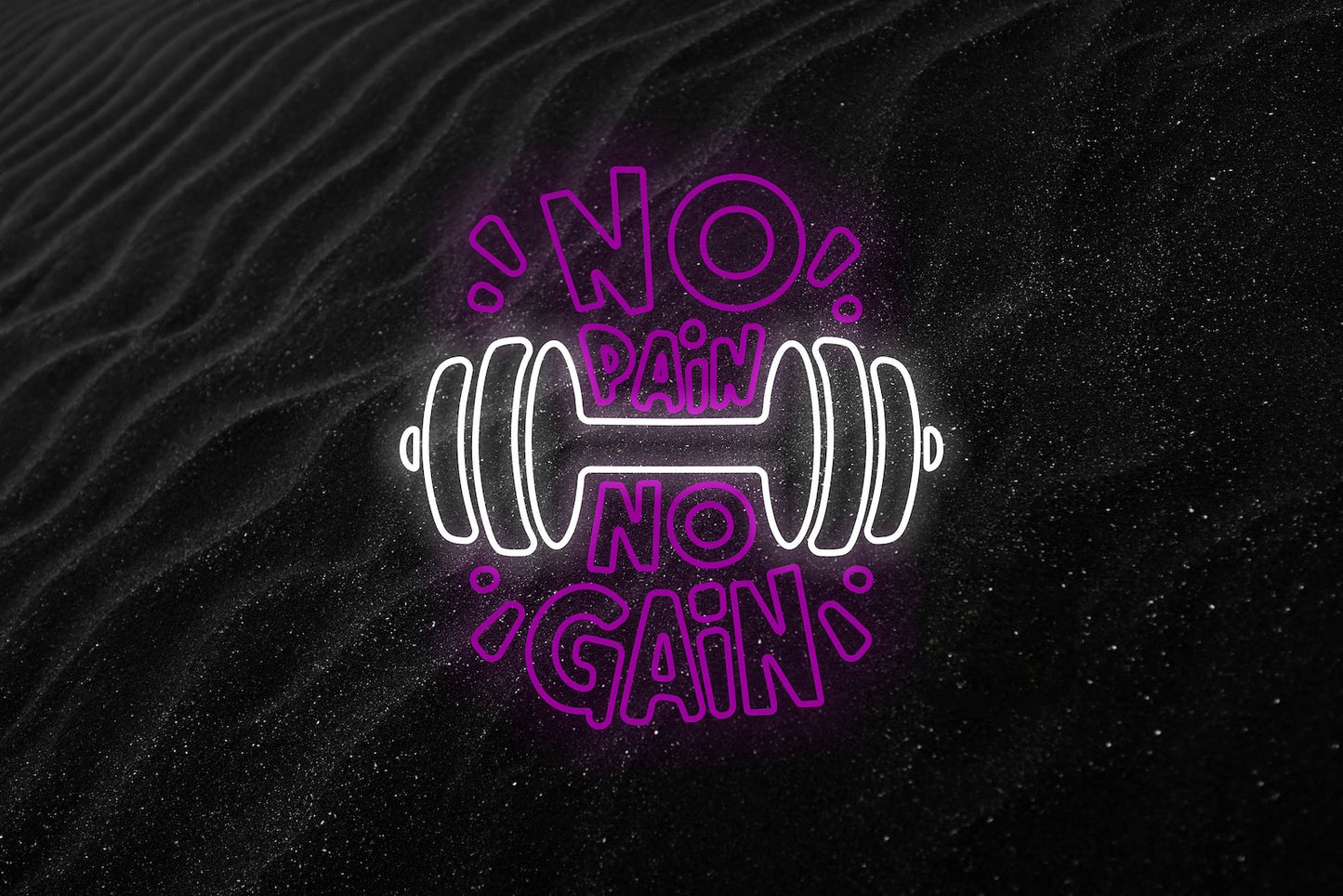 No Pain No gain with Dumbell neon Sign