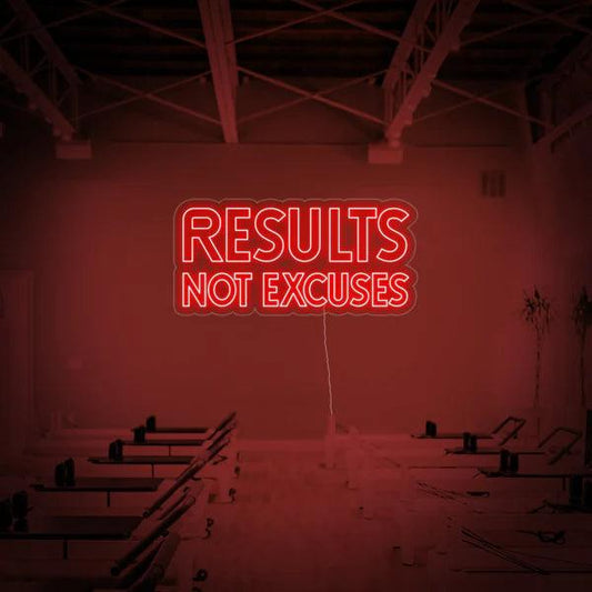 Results No excuses Neon Sign | Neon for Gym - Makkar & Brothers