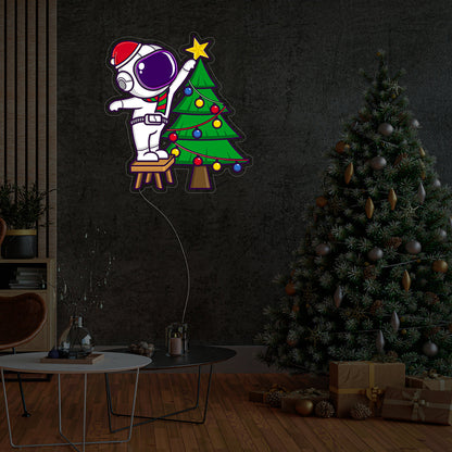 Astronaut Christmas Tree Led Neon Acrylic Artwork