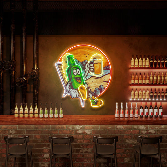 Custom Cute Summer Vintage Beer Bottle Decor Artwork Led Neon Sign Light