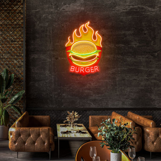 Custom  Food Burger Led Neon Sign Light