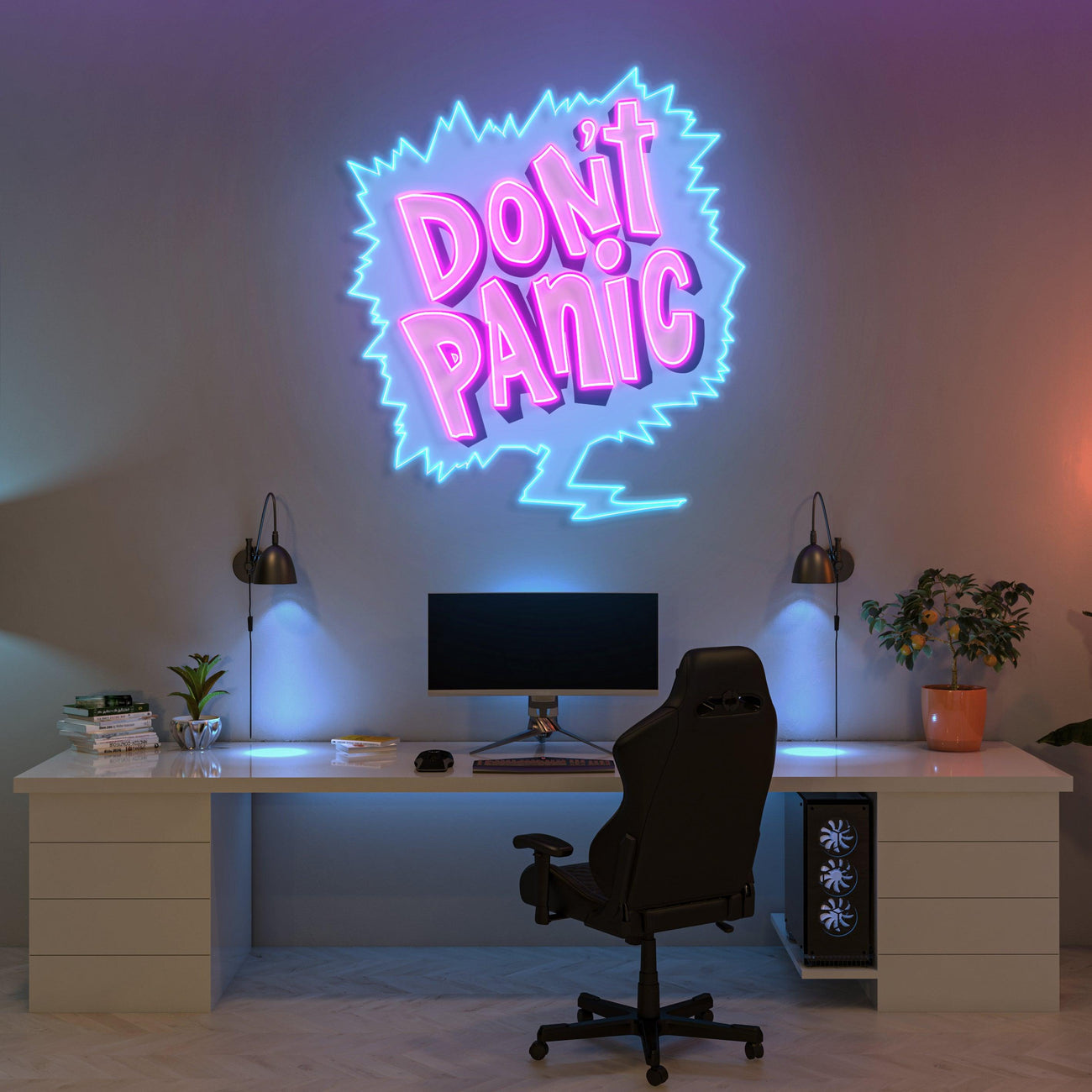 Don't Panic Led Neon Acrylic Artwork