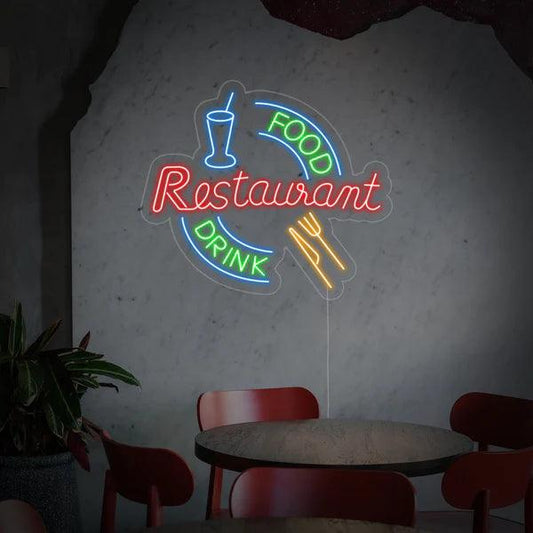 Food Restaurant Drink Logo Neon Sign
