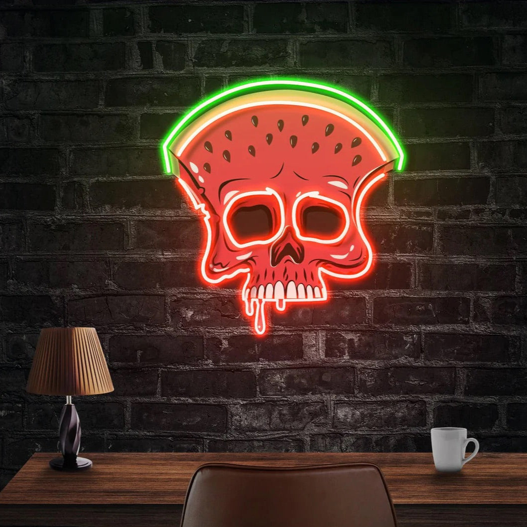 Watermelon Skull Led Neon Acrylic Artwork
