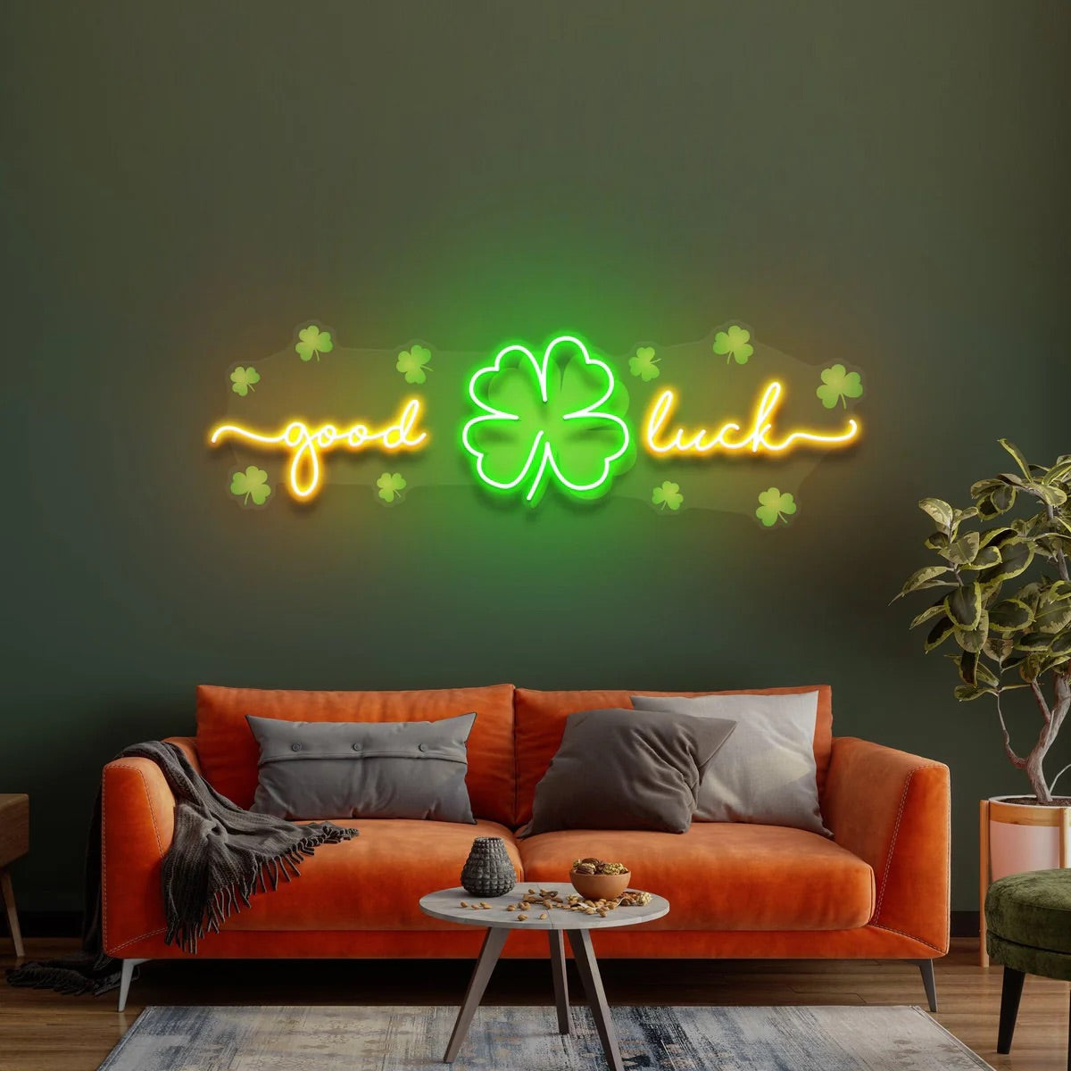 Good Luck Neon  Acrylic Artwork