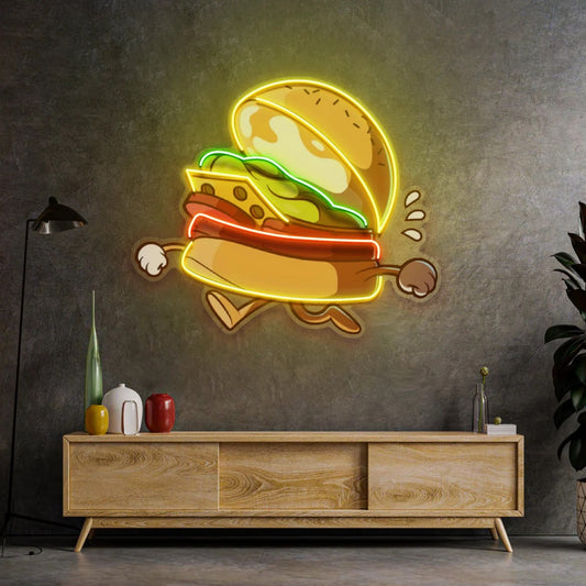Burger Running Pop Art