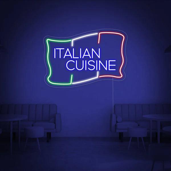 Italian Cuisine Neon Sign | Restaurant Neon - Makkar & Brothers