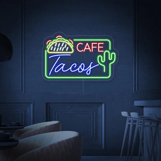 Tacos Neon Sign | Tacos Cafe Neon