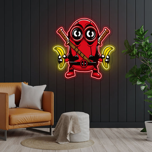 Mini Banana Neon Sign x Acrylic Artwork