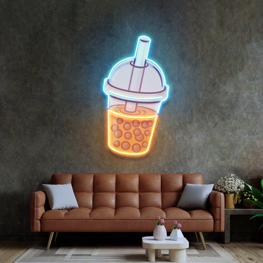 Boba Milktea Neon Acrylic Neon Artwork