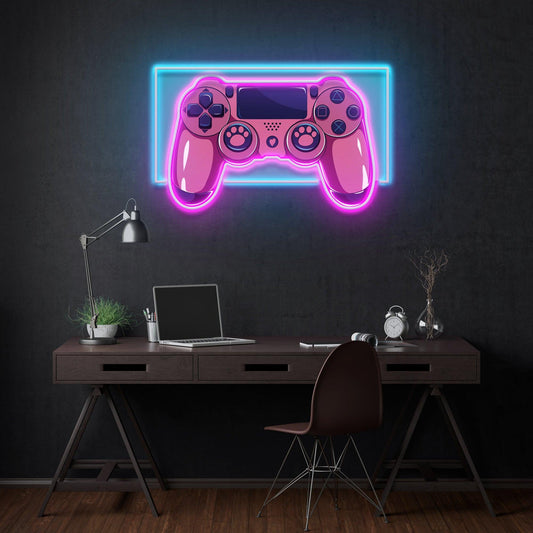 Pink Controller Led Neon Acrylic Artwork