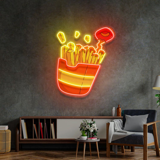 Potato Chips Glowing LED Neon Sign Light Pop Art