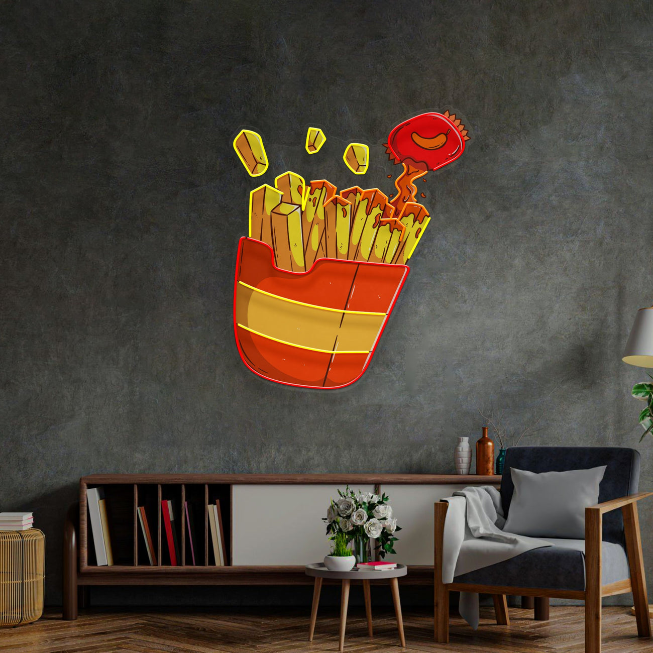 Potato Chips Glowing LED Neon Sign Light Pop Art