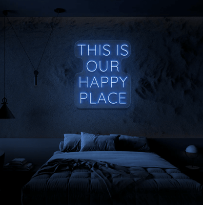 This is our happy place neon sign