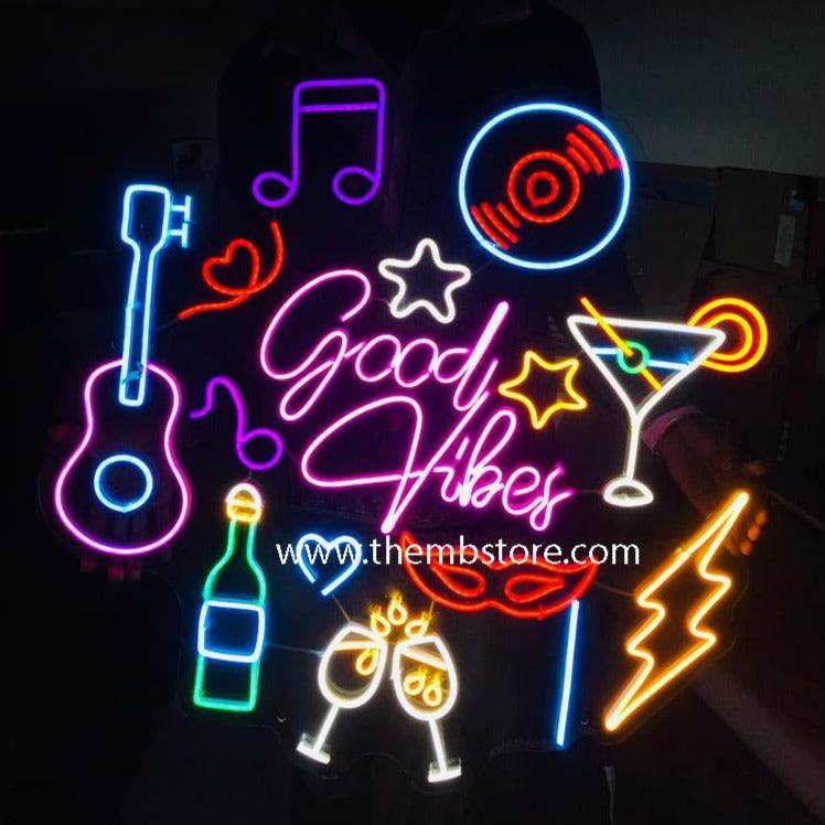Good Vibes Neon Sign 36x36 Inches