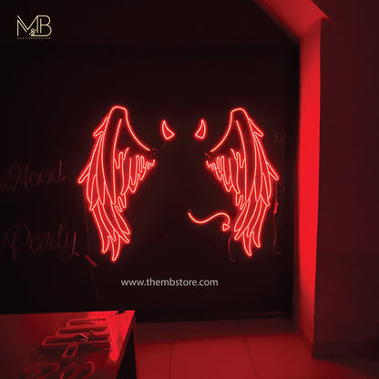 Devil Neon Wings 48 x 48 inches