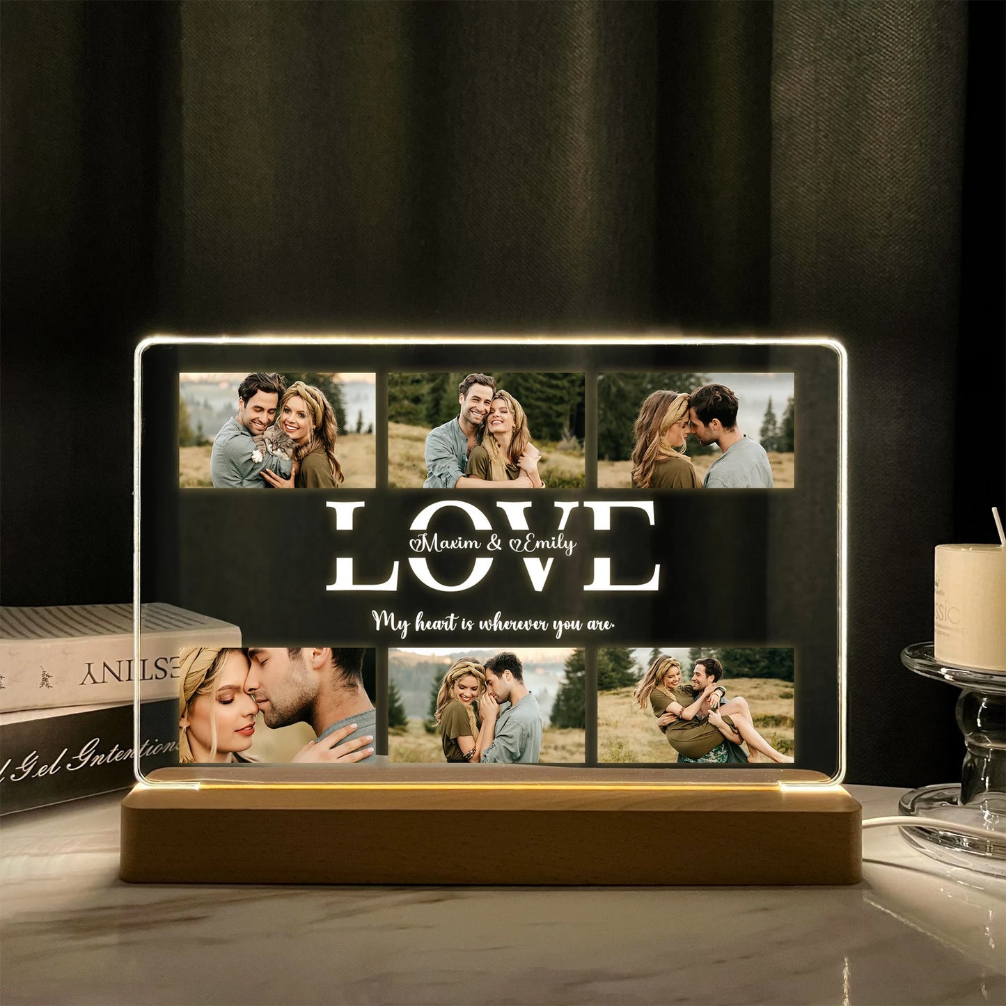Love Lamp with 6 Pictures | Uv Printed Lamp