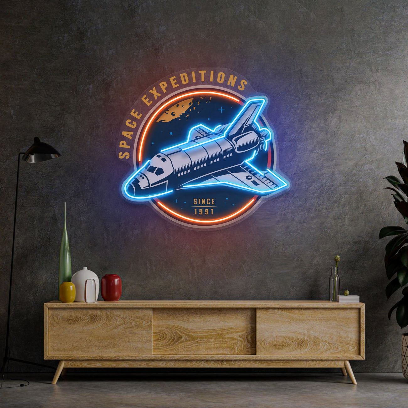 Space Expeditions LED Neon Sign Light Pop Art