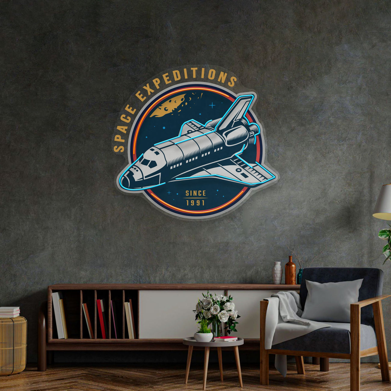 Space Expeditions LED Neon Sign Light Pop Art