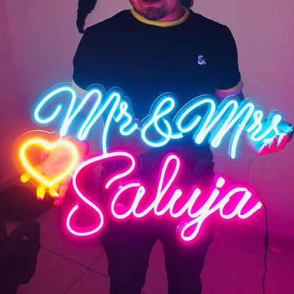 Mr & Mrs Couple Neon