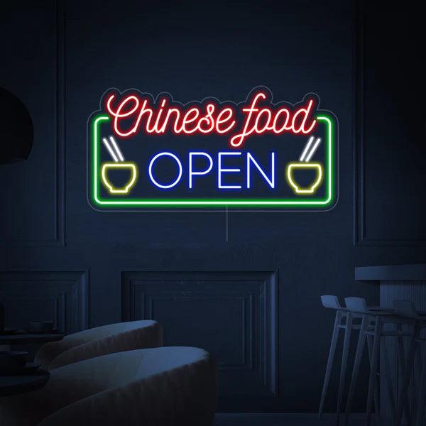 Chinese Food Open Neon Sign board | Chinese Cafe Neon