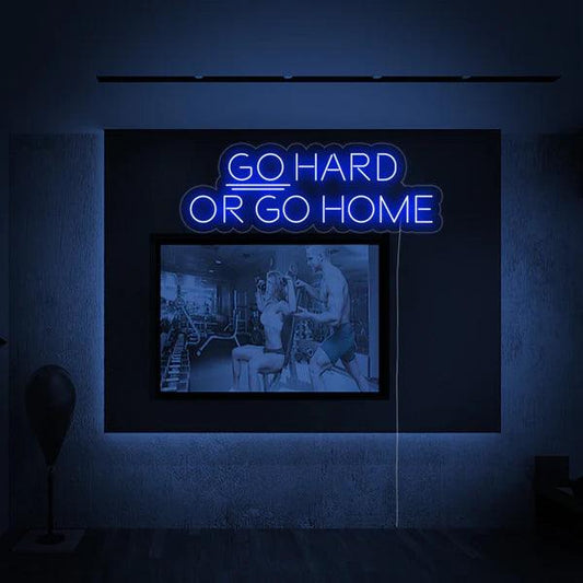 Go Hard or Go Home Neon Sign | GYM Neon | Neon Lights for Gym
