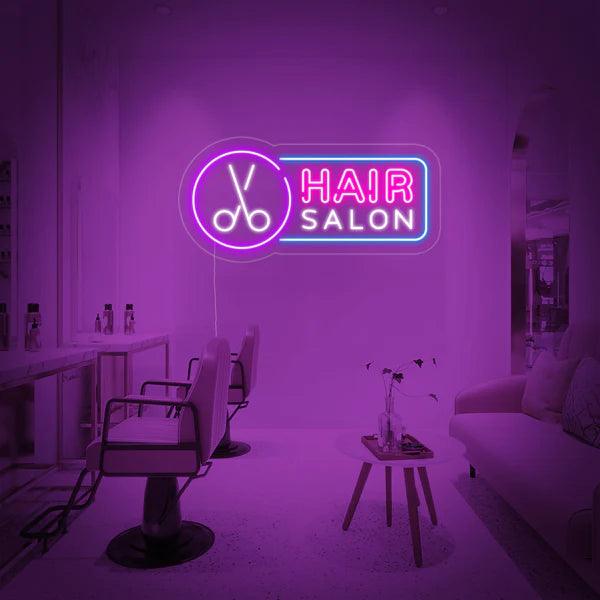 Hair Saloon Neon Sign Board - Makkar & Brothers