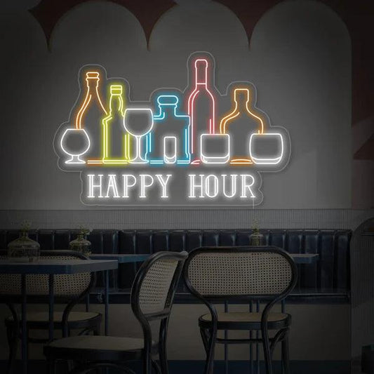 Happy Hour Neon Sign | Cafe Neon Sign