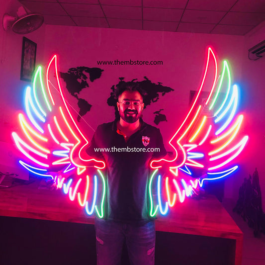 Multicolor Rainbow Neon Wings 48 x 48 inches