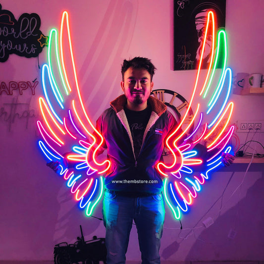 Multicolor Neon Wings 48 x 48 inches - Makkar & Brothers