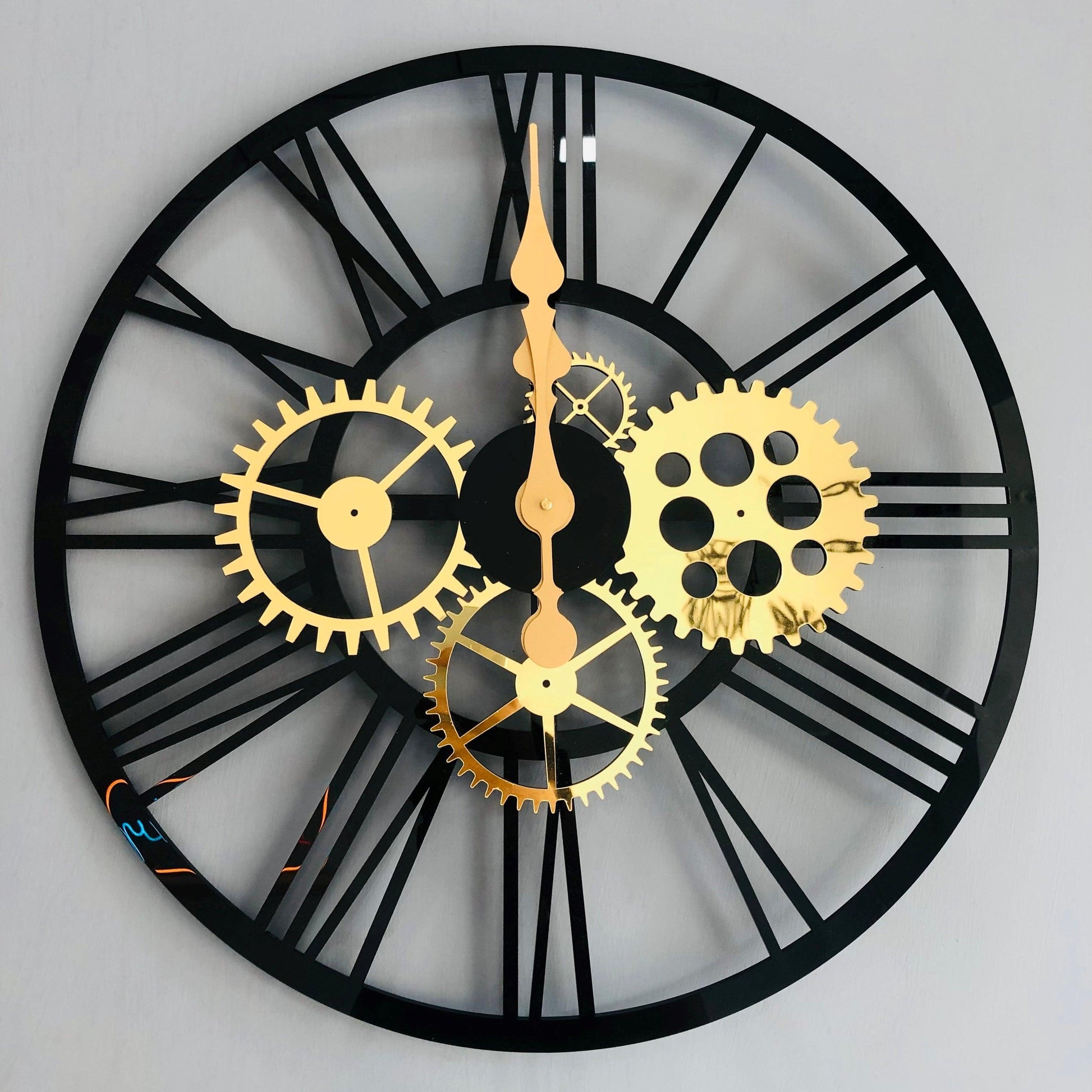 Golden Black Mirror Clock - Makkar & Brothers