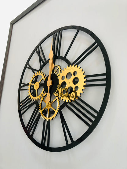 Golden Black Mirror Clock