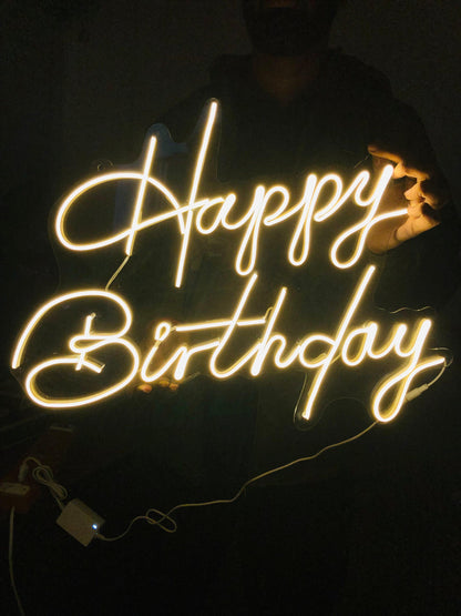 happy Birthday Curvy Neon 24 inches