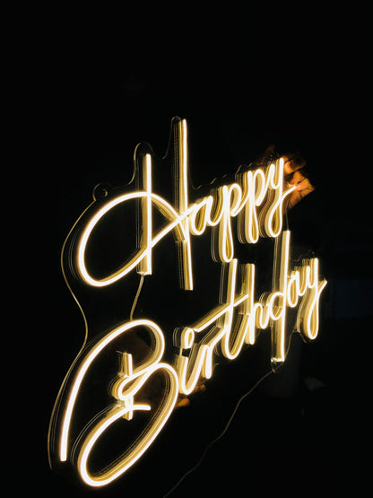happy Birthday Curvy Neon 24 inches