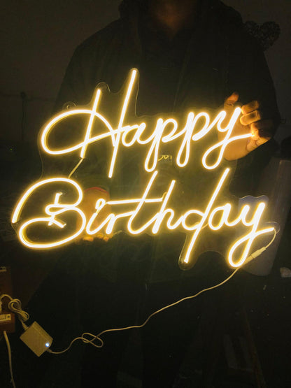 happy Birthday Curvy Neon 24 inches