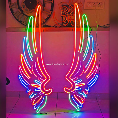 Multicolor Neon Wings 48 x 48 inches